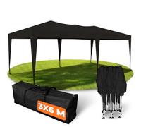Kronenburg Tonnelle Pliante Étanche 3x6 m - Pavillon de Jardin avec Protection UV 50+, Châssis Acier, Montage Rapide pour Fêtes, Marchés, Extérieur, Couleur Noir