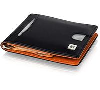 KRONIFY Apollo Portefeuille en Cuir pour Homme avec Compartiment à Monnaie et Protection RFID I Petit Portefeuille pour Homme avec boîte Cadeau I Porte-Cartes Slim Wallet Noir