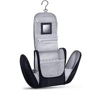 KRONIFY Grand Sac de Toilette Premium à Suspendre avec Miroir | Trousse de Maquillage pour Hommes et Femmes | Trousse de Beauté pour Femmes | Trousse de Lavage Spacieuse avec Crochet