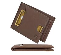 KRONIFY Herakles Portefeuille en Cuir avec Compartiment pour la Monnaie et Protection RFID certifiée TÜV I Porte-Monnaie pour Homme en Cuir de Buffle I Porte-Monnaie avec boîte Cadeau I Marron