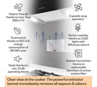 Kronleuchter L Hotte îlot aspirante 60cm 590 m³/h LED classe A - noir