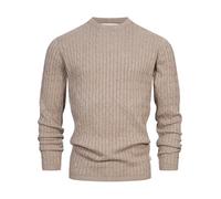 Kronstadt Hommes KSCable Knit Sweater | Suéter de Punto fino Con Cuello Redondo Beige Mix M