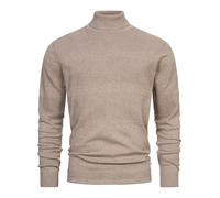 Kronstadt Hommes KSFisker Knit Sweater | Pull en Maille Fine avec col roulé en 100% Coton Beige Mix L