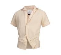KRONSTADT KSAvery Chemise à manches courtes en mousseline pour homme, Blanc cassé, M