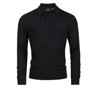 KRONSTADT KSJohannes Polo tricoté en laine mérinos pour homme 100 % laine mérinos avec col polo | Pull en tricot fin pour homme, Noir , M