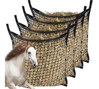 kronttis Lot de 4 filets à foin à alimentation lente - 80 x 80 cm - Grande capacité - Sacs à foin pour chevaux - Faciles à accrocher pour mangeoire à cheval - Pour alimentation d'une journée complète