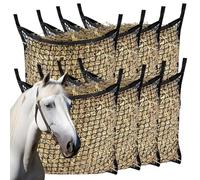 kronttis Lot de 8 filets à foin à alimentation lente - 80 x 80 cm - Grande capacité - Sacs à foin pour chevaux - Faciles à accrocher pour mangeoire à cheval - Pour alimentation d'une journée complète
