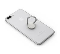 Kronya - Porte-Doigt pivotant à 360 degrés pour téléphone - Support - Compatible avec Apple iPhone Samsung Galaxy - Modèle MTKAB (Argent)