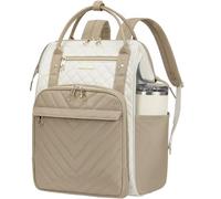 KROSER Sac à dos pour ordinateur portable - Pour femme - 17" - Étanche - Avec compartiment de sécurité pelé dur - Port de charge - RFID - Pour hommes/femmes - Beige/kaki