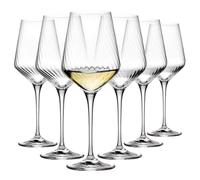 Krosno Avant-Garde LUMI Verres à Vin Blanc 450 ml - Lot de 6 Verres en Cristal Sans Plomb, Design Texturé Élégant, Pour Vin Rouge Blanc Mousseux Cocktails, Lave-vaisselle