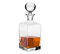 Krosno Carafe/décanteur whisky & rhum avec bouchon | 1000 ml | Collection Caro | Coffret avec verre à brandy et bouteille d’eau | Pour la maison, les restaurants et la cuisine | Cristal sans plomb