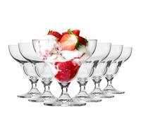Krosno Coupes à dessert/bols à glace, lot de 6, 340 ml, Collection Avant-garde - grands bols à dessert, coupes à glace à pied - Compatible lave-vaisselle | Cristal sans plomb