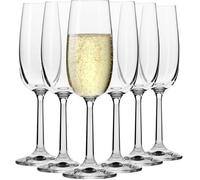 Krosno Flûte Cristal de Champagne en Verre - Lot de 6 Flûtes - 175 ml - Collection Pure - Lavable au Lave-Vaisselle