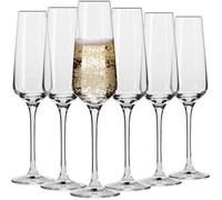 Krosno Flûte Cristal de Champagne en Verre - Lot de 6 Flûtes - 200 ml - Collection Avant-Garde - Lavable au Lave-Vaisselle