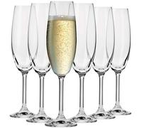Krosno Flûte Cristal de Champagne en Verre - Lot de 6 Flûtes - 210 ml - Collection Venezia - Lavable au Lave-Vaisselle