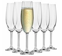 Krosno - Flûtes à Champagne et Prosecco 210 ml - Lot de 6 - Collection Venezia - Cristal Sans Plomb - Élégance Classique et Style Raffiné