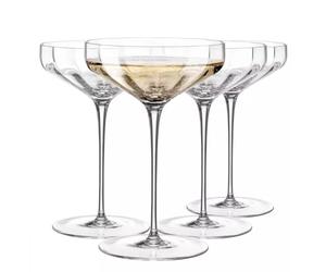 Krosno Flûtes Celebration 150 ml, lot de 4, verrerie artisanale, design élégant et classique, idéal pour champagne et vins mousseux | Cristal sans plomb