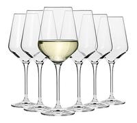 Krosno Grands verres à vin blanc | Lot de 6 | 390 ML | Collection Avant-Garde | Verre en cristal sans plomb | Pour la maison, restaurants & fêtes | Passe au lave-vaisselle