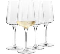 Krosno Lot de 4 grands verres à vin blancs et étincelants | 400 ml | Collection Infinity | Élégant | Cocktail Cristal Cadeau de mariage | Verre sans plomb | Maisons, restaurants et cuisine
