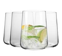Krosno Lot de 4 verres pour eau, jus et autres boissons - Design élégant - Capacité 490 ml - Idéal pour la maison, les restaurants, les fêtes - Passe au lave-vaisselle
