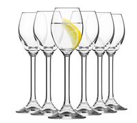 KROSNO | Lot de 6 verres à liqueur, liqueur, verre à liqueur | Lot de 6 x 50 ml | Collection Venezia | Design classique | Pied long | Pour fêtes et fêtes | Verre Crystalline | Passe au lave-vaisselle