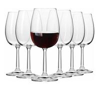 Krosno Petite Verre à Vin Rouge en Cristal - Lot de 6 Verres - 390 ml - Collection Pure - Lavable au Lave-Vaisselle