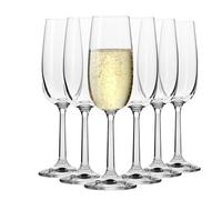 Krosno Pure Flûtes Champagne Prosecco 175 ml, Lot de 6 - Verres Cristal Sans Plomb, Flûtes Élégantes Longue Tige, Vins Pétillants Toast, Maison Restaurant, Lave-vaisselle, Fabrication Européenne