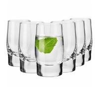 Krosno Verre à Vodka Shot en Cristal - Lot de 6 Verres - 50 ml - Collection Sterling - Alcool Cadeau - Lavable au Lave-Vaisselle