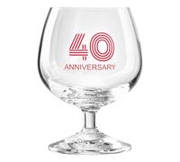 Krosno Verre décoré avec gravure „40 Anniversary“, „40e anniversaire“ pour bière et whisky 230 ml, 1 pièce - verre sans plomb - cadeau élégant pour anniversaire et jubilés