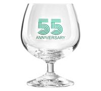 Krosno Verre décoré avec gravure „55 Anniversary“, „55e anniversaire“ pour bière et whisky 230 ml, 1 pièce - verre sans plomb - cadeau élégant pour anniversaire et jubilés
