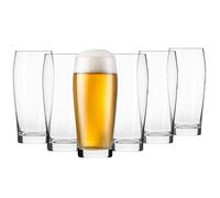 Krosno - Verres à Bière 570 ml (500 ml utiles) - Lot de 6 - Collection Chill - Forme Classique, Fond Épais, Cristal Sans Plomb