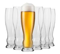 Krosno Verres à Bière Lot de 6, 500 ml, Collection Splendour | Verres classiques pour bières artisanales, blanche, pils, lager, Cristal sans plomb, Compatibles lave-vaisselle, Idée cadeau