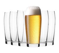 KROSNO | Verres à bière | Lot de 6 x 500 ml | Collection Chill | Pour lagers, pils et bières de blé | Forme classique populaire | Pour fêtes et fêtes | Verre sans plomb | Pour lave-vaisselle