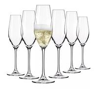 Krosno Verres à champagne et aux vins mousseux | Lot de 6 | 210 ml | Collection Splendour | Verre parfaitement transparent | Sans plomb | Conviennent pour la maison, le restaurant et les réceptions