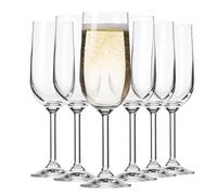 Krosno Verres à champagne & vin mousseux GEMA | Design classique | Lot de 6 | 210 ml | Calice large | Pour maison, les restaurants et les fêtes | Compatible lave-vaisselle | Cristal sans plomb
