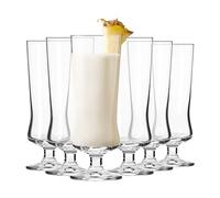 Krosno Verres à cocktail & long drink, lot de 6, 300 ml, Collection Avant-garde - Pina Colada, milkshake, bière, coupe à glace, cocktail - Compatible lave-vaisselle | Cristal sans plomb