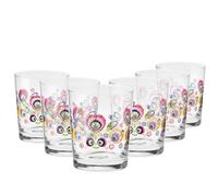 KROSNO | Verres à eau, boissons et jus | Lot de 6 x 250 ml | Collection Folk | Verre décoratif de haute qualité | Motif folklorique traditionnel | Verre sans plomb | Lavage à la main recommandé