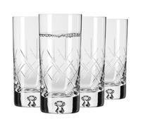 Krosno - Verres à Eau, Jus et Cocktails 300 ml - Lot de 4 - Collection Saga - Verre en Cristal - Fait Main, Taillé - Idéal comme Cadeau