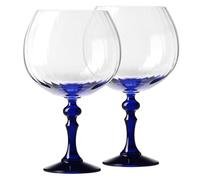 KROSNO Verres à Gin 660 ml avec pied bleu cobalt, lot de 2 - pour Gin Tonic, Aperol Spritz et Cocktails - sans plomb - compatibles lave-vaisselle - Bubble Celebration Moments