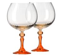 KROSNO Verres à Gin 660 ml avec pied orange, lot de 2 - pour Gin Tonic, Aperol Spritz et Cocktails - sans plomb - compatibles lave-vaisselle - Bubble Celebration Moments