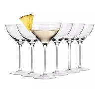 KROSNO | Verres à martini, cocktails et boissons | Lot de 6 x 245 ml | Collection Harmony | Pour fêtes et fêtes | Dirant lisse | Pied long | Verre Crystalline sans plomb | Pour lave-vaisselle