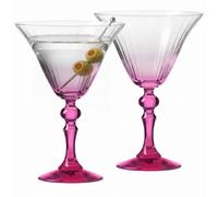 Krosno Verres à Martini Lot de 2, 170 ml, Pied Rose, Collection Bubble | Celebration Moments, Verres à cocktail, cosmopolitan, hugo, Cristal sans plomb, Compatibles lave-vaisselle, Idée cadeau