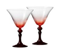 Krosno Verres à Martini Lot de 2, 170 ml, Pied Rouge, Collection Bubble