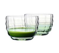 Krosno Verres à Matcha, lot de 2, 330 ml, Collection Matcha Moments | Pour matcha latte thé et smoothies, Dégradé vert, Cristal sans plomb, Compatible lave-vaisselle