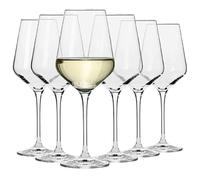 Krosno - Verres à Vin Blanc 450 ml - Lot de 6 - Collection Avant-Garde - Cristal Sans Plomb - Design Élégant et Silhouette Élancée