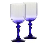 Krosno Verres à vin 300 ml avec pied bleu cobalt, lot de 2 - pour vin rouge, vin blanc, mocktails et eau - cristal sans plomb - compatibles lave-vaisselle - Bubble Celebration Moments
