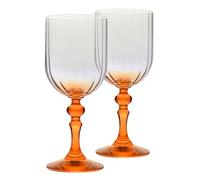 Krosno Verres à vin 300 ml avec pied orange, lot de 2 - pour vin rouge, vin blanc, mocktails et eau - cristal sans plomb - compatibles lave-vaisselle - collection Celebration Moments