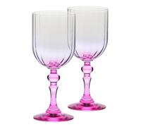 Krosno Verres à vin 300 ml avec pied rose, lot de 2 - pour vin rouge, vin blanc, mocktails et eau - cristal sans plomb - compatibles lave-vaisselle - Bubble Celebration Moments