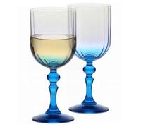 Krosno Verres à Vin Lot de 2, 300 ml, Pied Turquoise, Collection Bubble | Verre à vin rouge, blanc, rosé, cocktail, Verrerie élégants, Cristal sans plomb, Compatibles lave-vaisselle, Idée cadeau