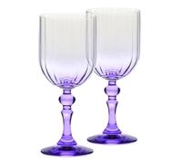 Krosno Verres à vin 300 ml avec pied violet, lot de 2 - pour vin rouge, vin blanc, mocktails et eau - cristal sans plomb - compatibles lave-vaisselle - Bubble Celebration Moments